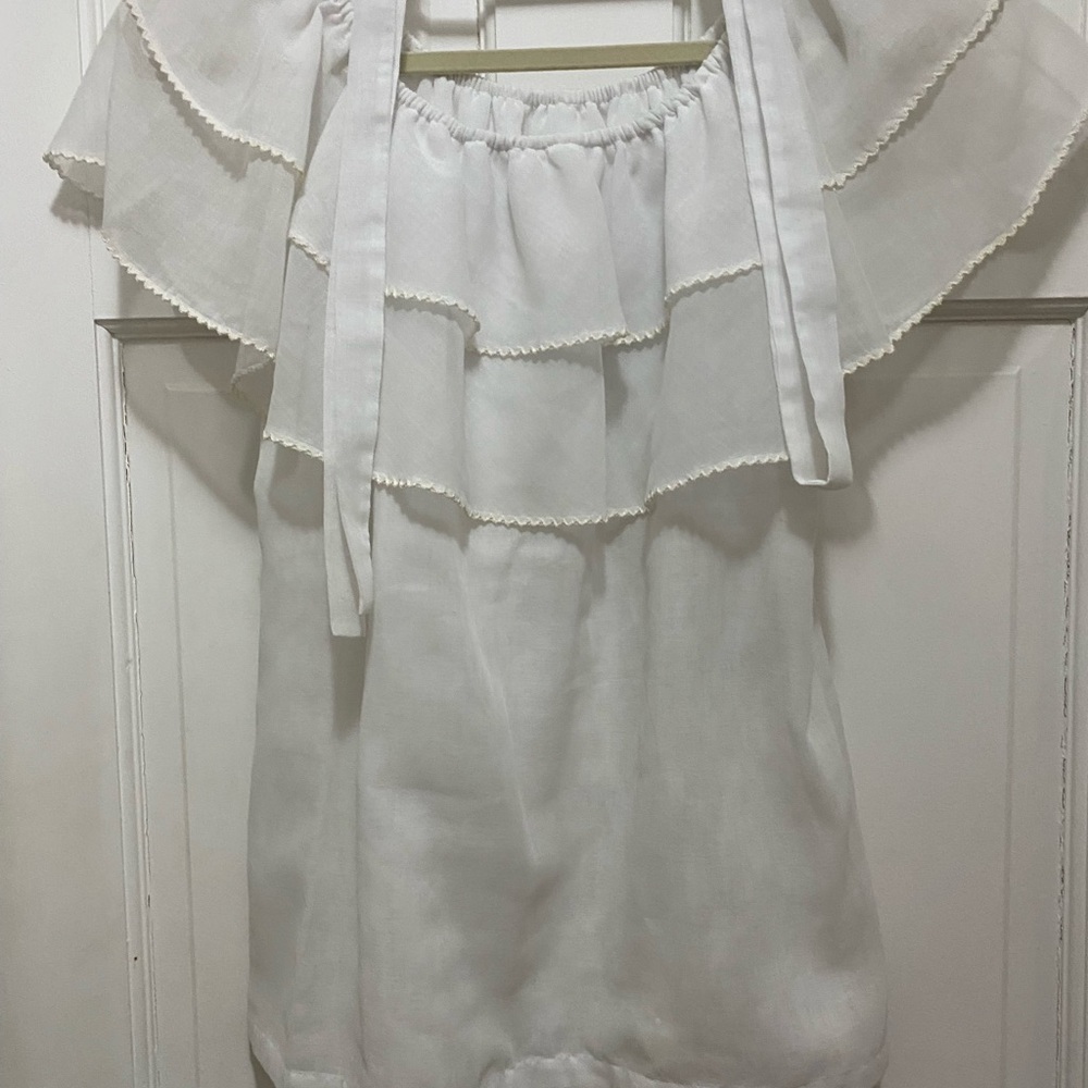 Vintage The Lilly Pulitzer White Ruffled Top